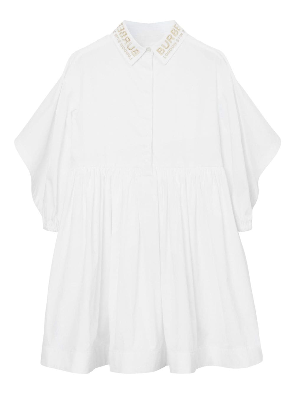 Burberry Kids cape detail pleated dress - White von Burberry Kids