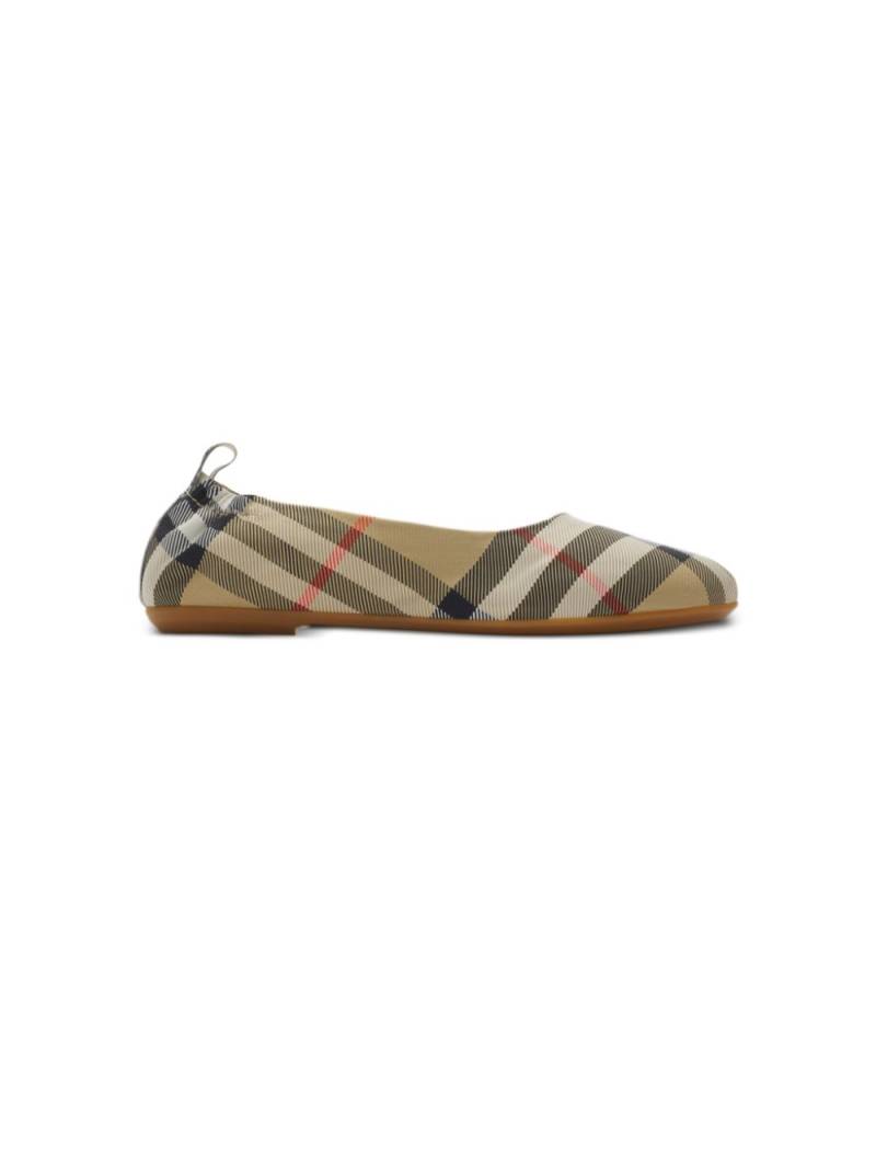 Burberry Kids check ballet flats - Brown von Burberry Kids