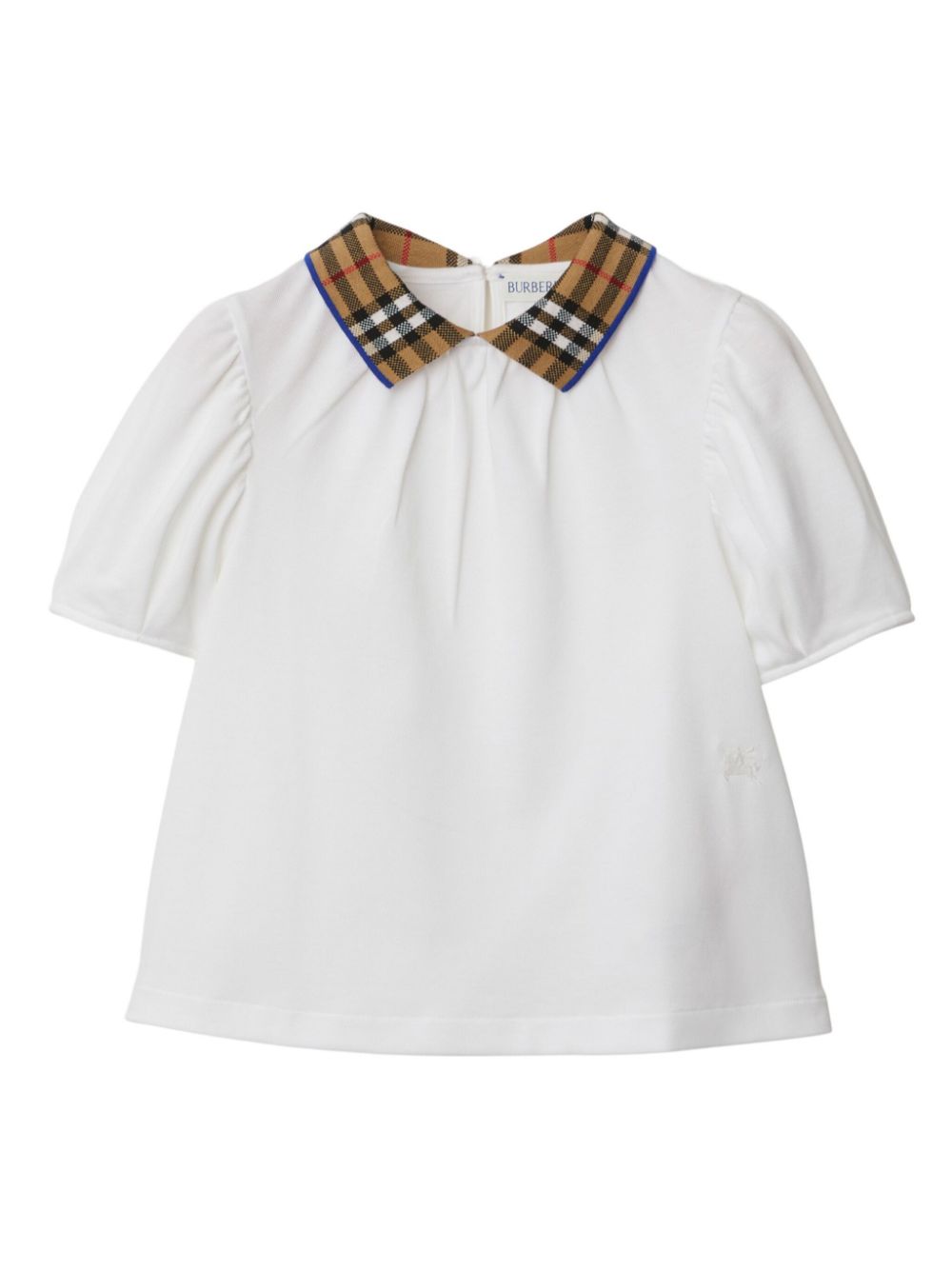 Burberry Kids check-collar cotton polo shirt - White von Burberry Kids