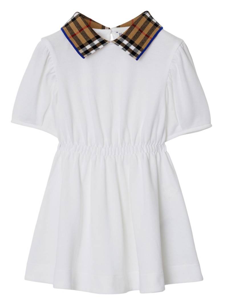 Burberry Kids check-collar polo shirt dress - White von Burberry Kids