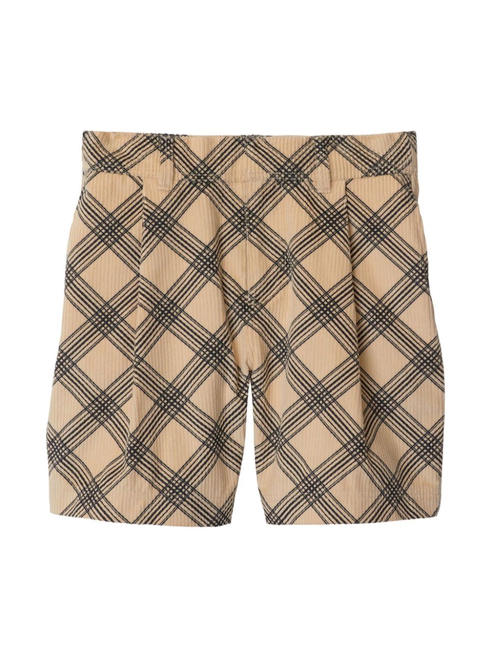 Burberry Kids check pattern corduroy shorts - Neutrals von Burberry Kids