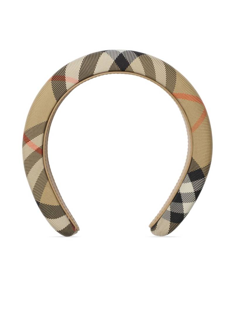 Burberry Kids check-pattern headband - Neutrals von Burberry Kids