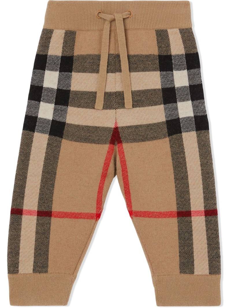 Burberry Kids check-pattern track pants - Brown von Burberry Kids