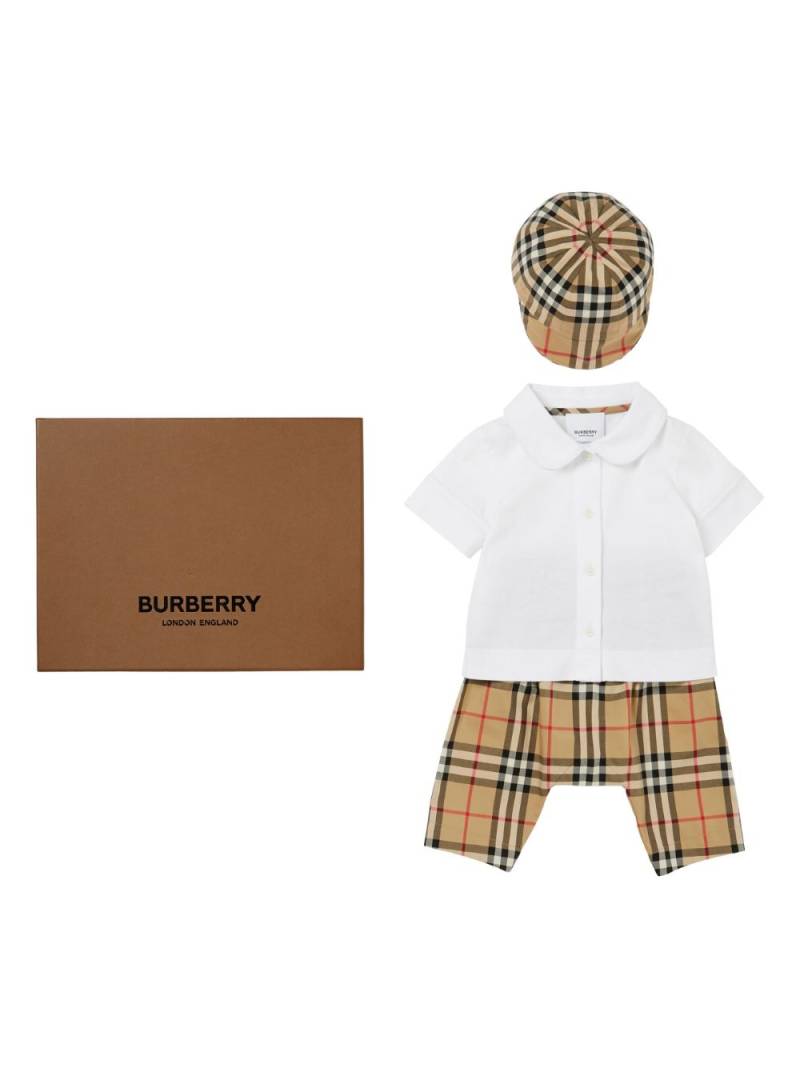 Burberry Kids check-print trouser set - White von Burberry Kids