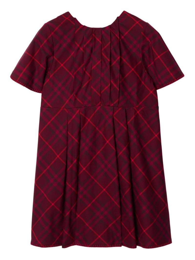 Burberry Kids checked cotton pleated dress - Red von Burberry Kids