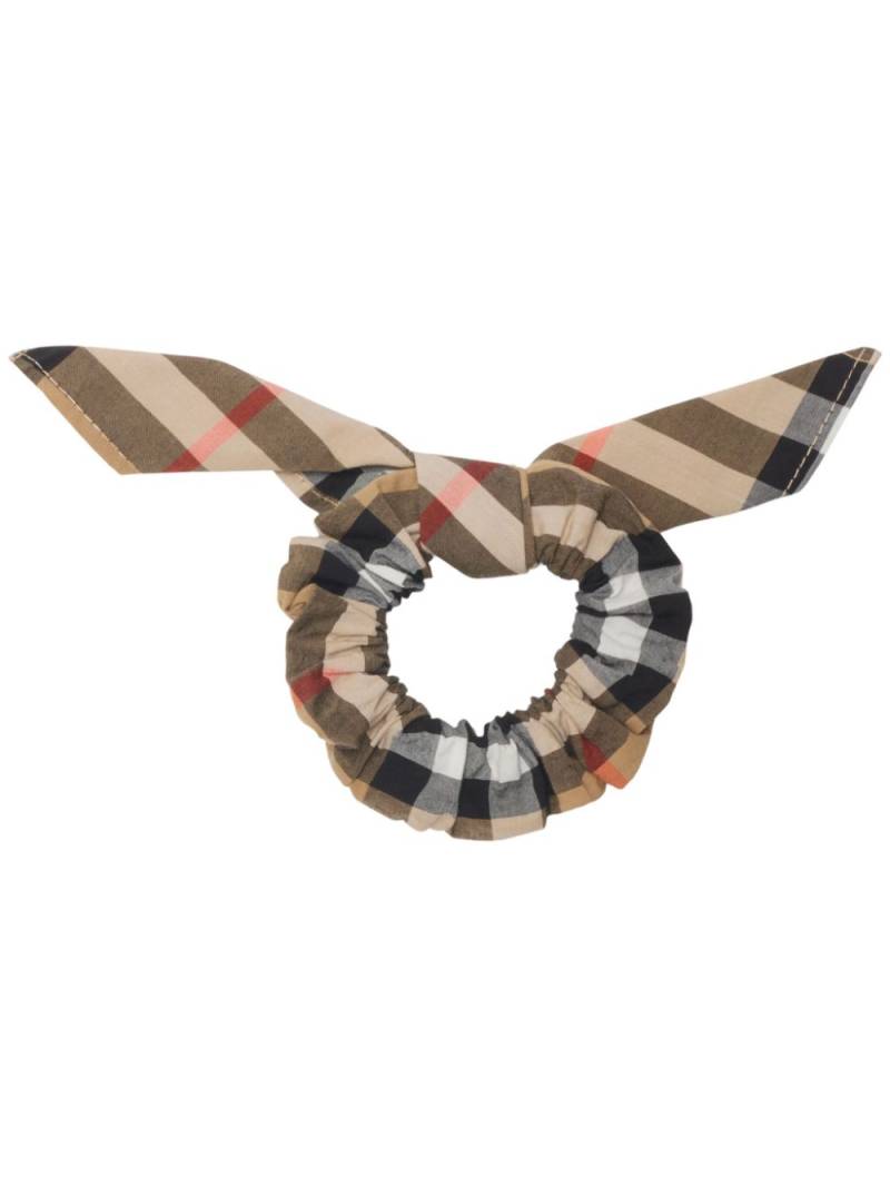 Burberry Kids checked cotton scrunchie - Neutrals von Burberry Kids