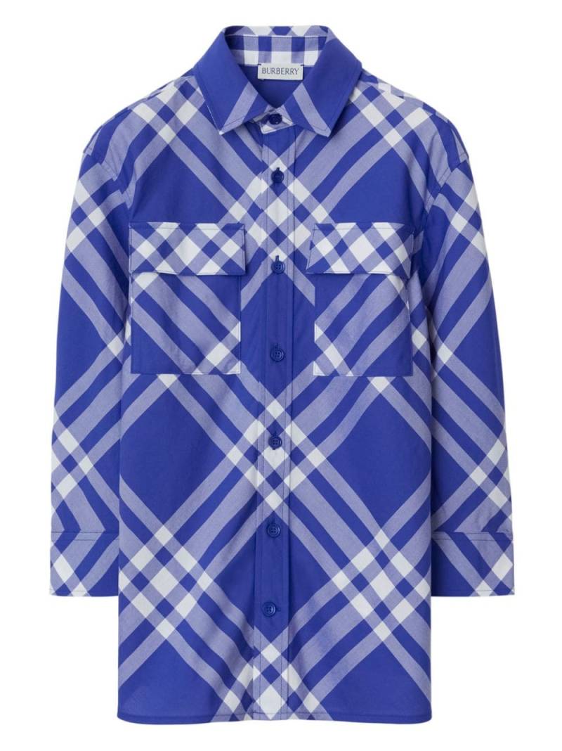 Burberry Kids checked cotton shirt - Blue von Burberry Kids