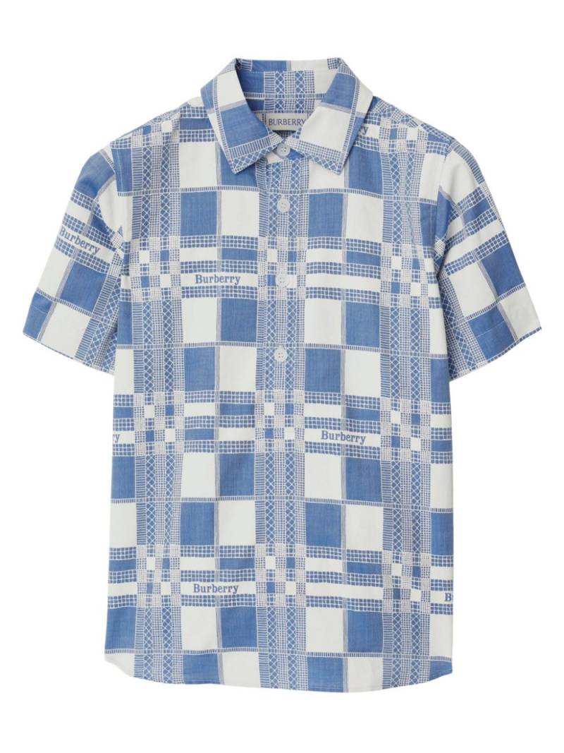 Burberry Kids checked cotton shirt - Blue von Burberry Kids