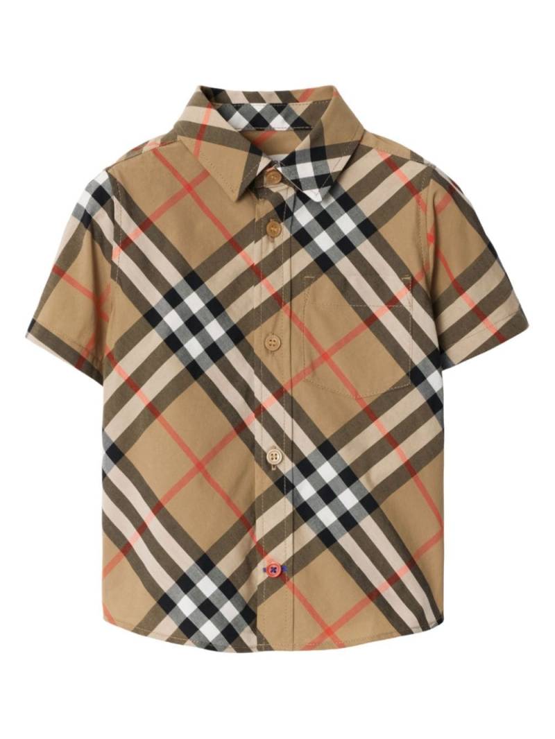 Burberry Kids checked cotton shirt - Neutrals von Burberry Kids