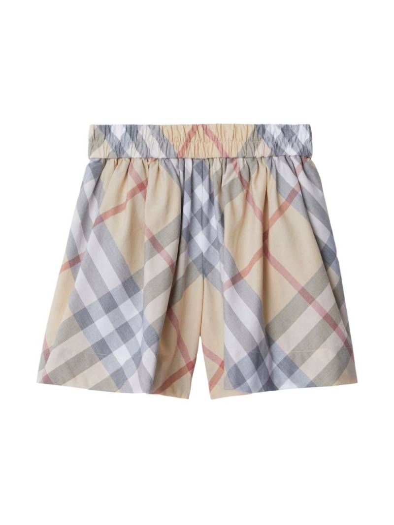 Burberry Kids checked cotton shorts - Neutrals von Burberry Kids