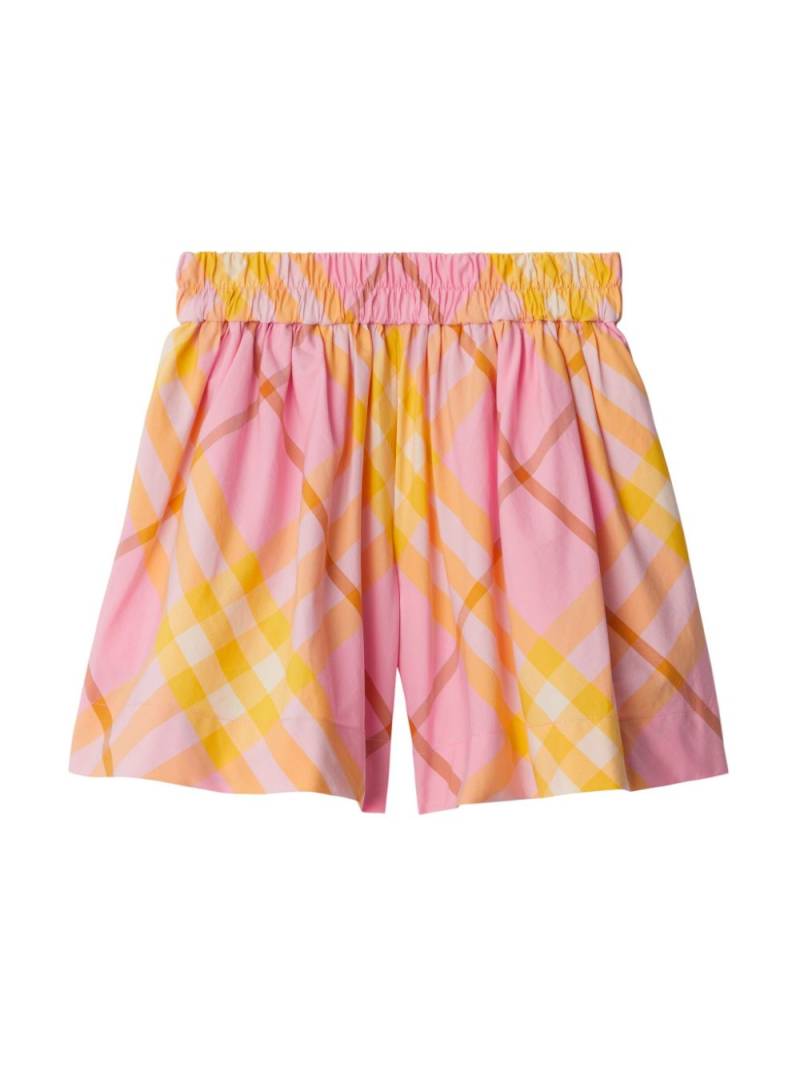 Burberry Kids checked cotton shorts - Pink von Burberry Kids