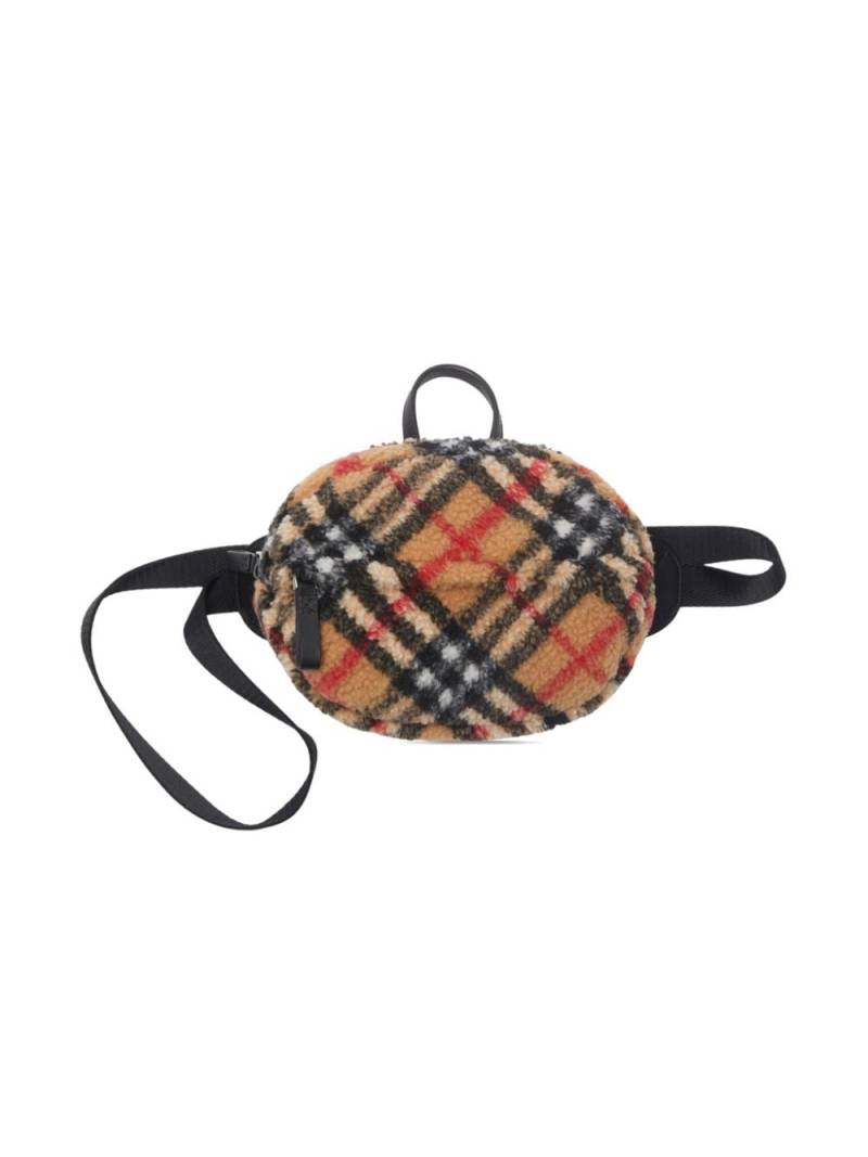 Burberry Kids checked fleece belt bag - Brown von Burberry Kids