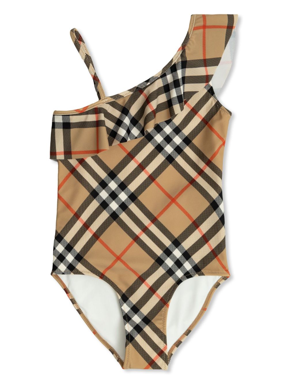 Burberry Kids checked one-piece swimsuit - Neutrals von Burberry Kids