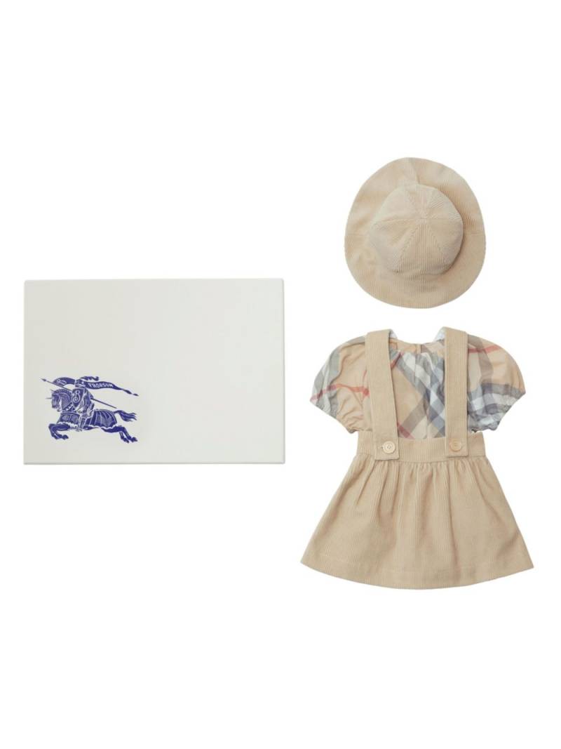 Burberry Kids checked organic cotton three-piece set - Neutrals von Burberry Kids