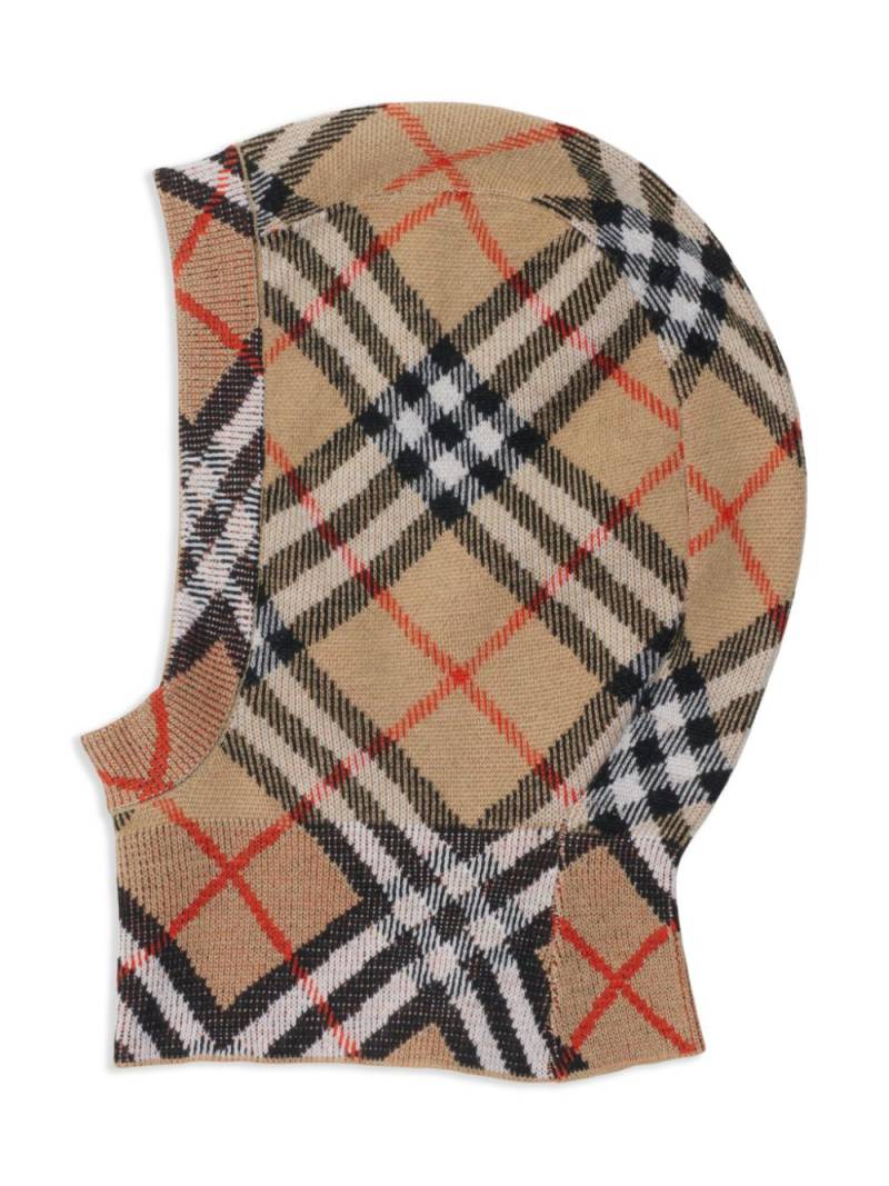 Burberry Kids checked wool balaclava - Neutrals von Burberry Kids