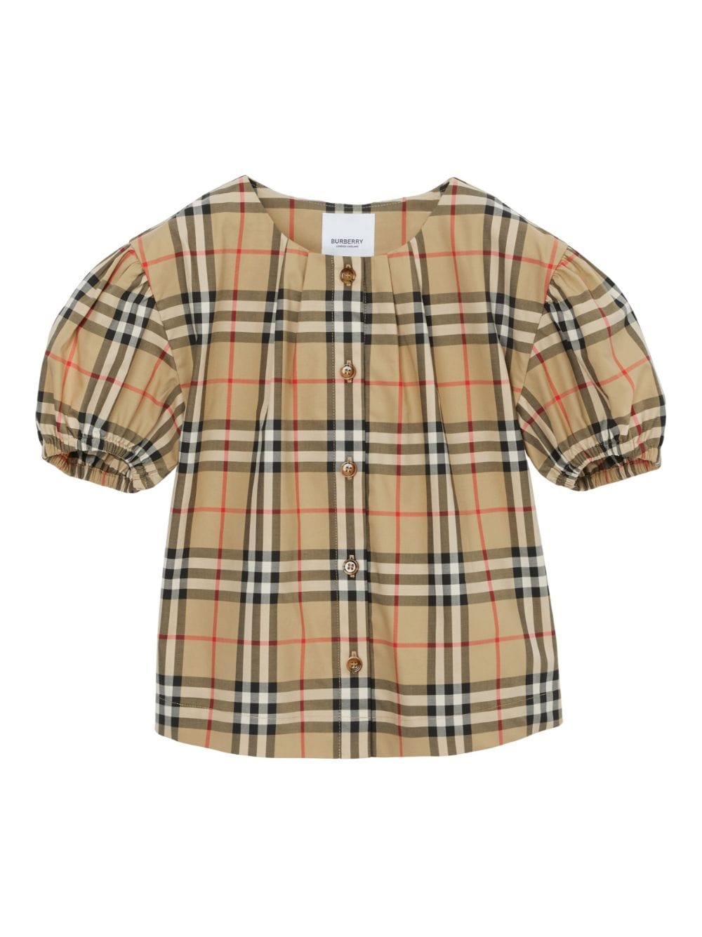 Burberry Kids checkered cotton twill blouse - Brown von Burberry Kids