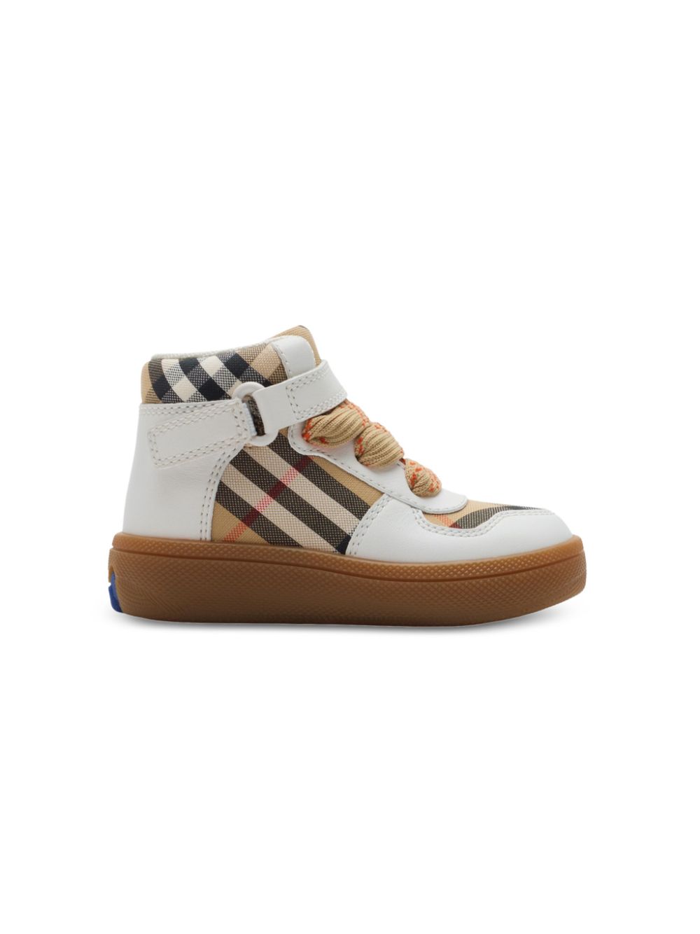 Burberry Kids checkered high-top sneakers - Neutrals von Burberry Kids