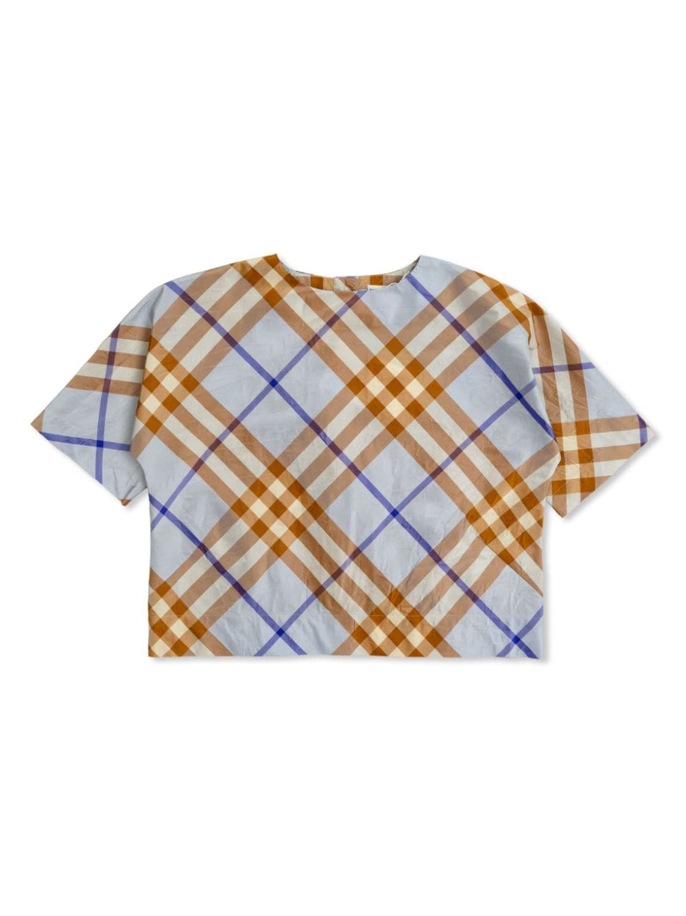 Burberry Kids checkered silk shirt - Blue von Burberry Kids