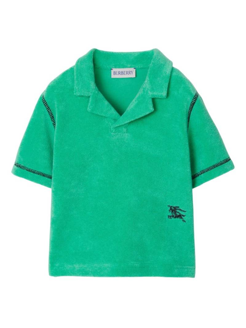 Burberry Kids cotton blend towelling polo shirt - Green von Burberry Kids