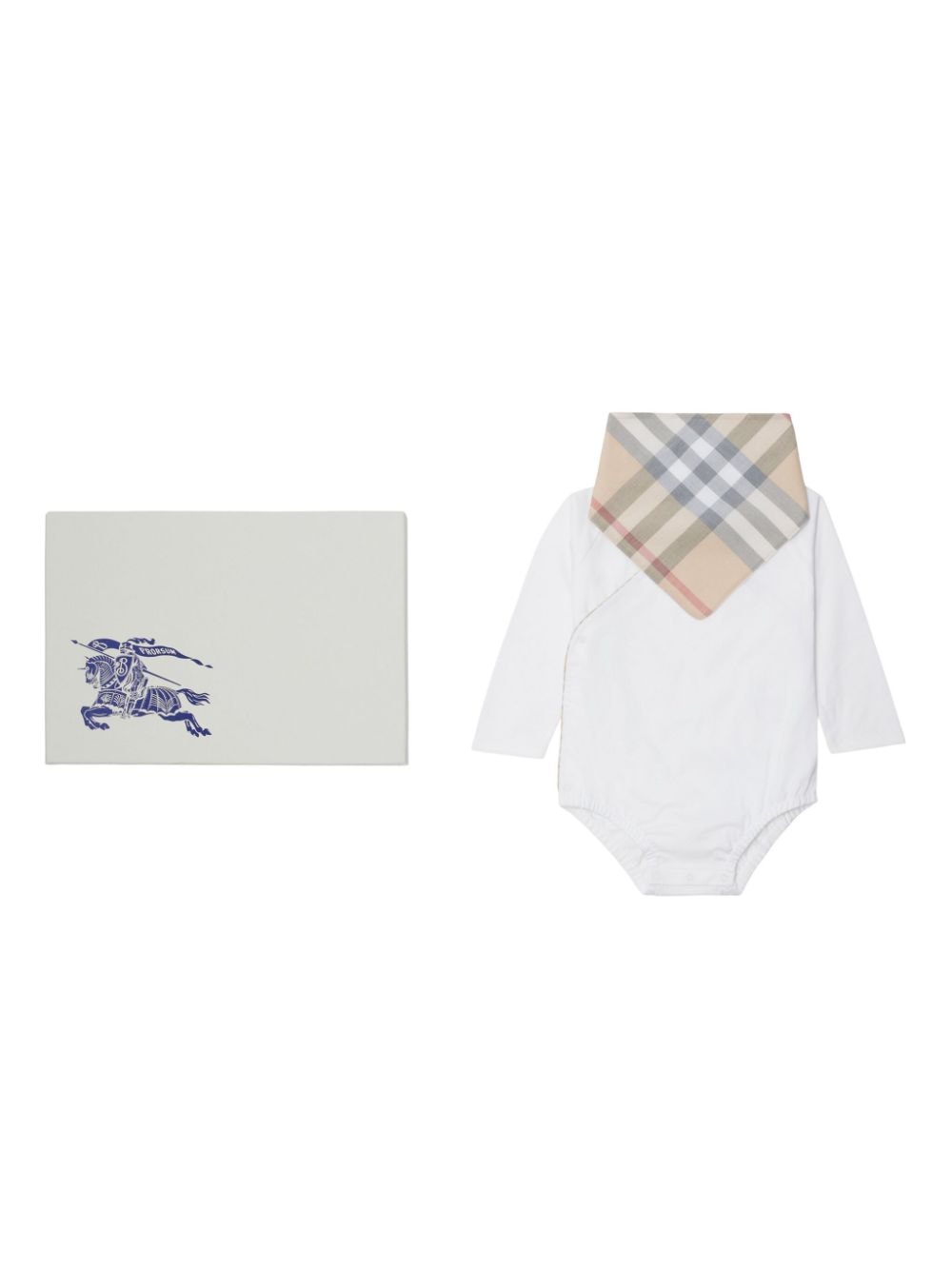 Burberry Kids cotton two-piece baby gift set - White von Burberry Kids