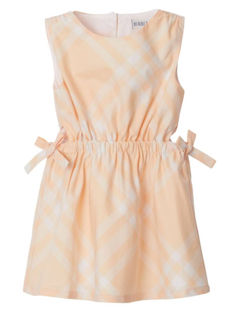 Burberry Kids cut-out checked cotton dress - Neutrals von Burberry Kids