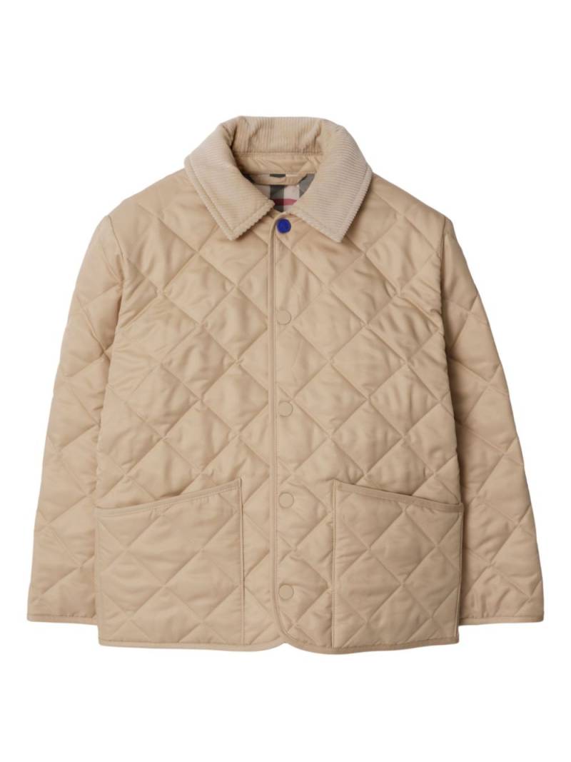 Burberry Kids diamond-quilted barn jacket - Neutrals von Burberry Kids