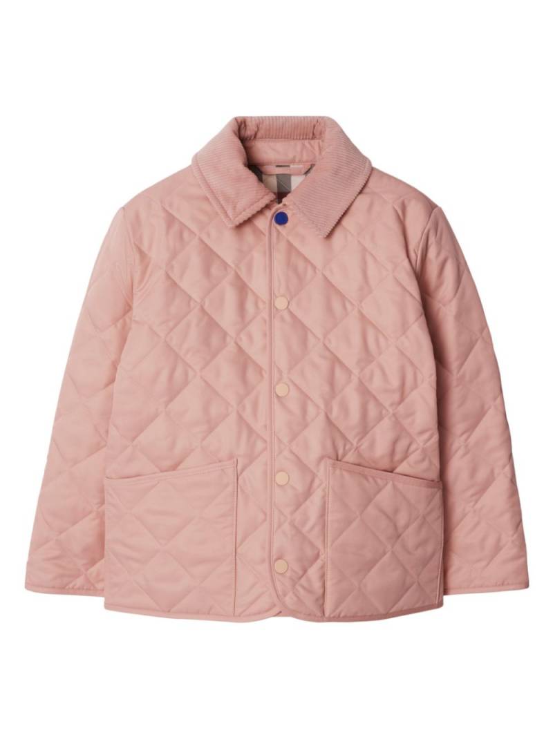 Burberry Kids diamond-quilted barn jacket - Pink von Burberry Kids