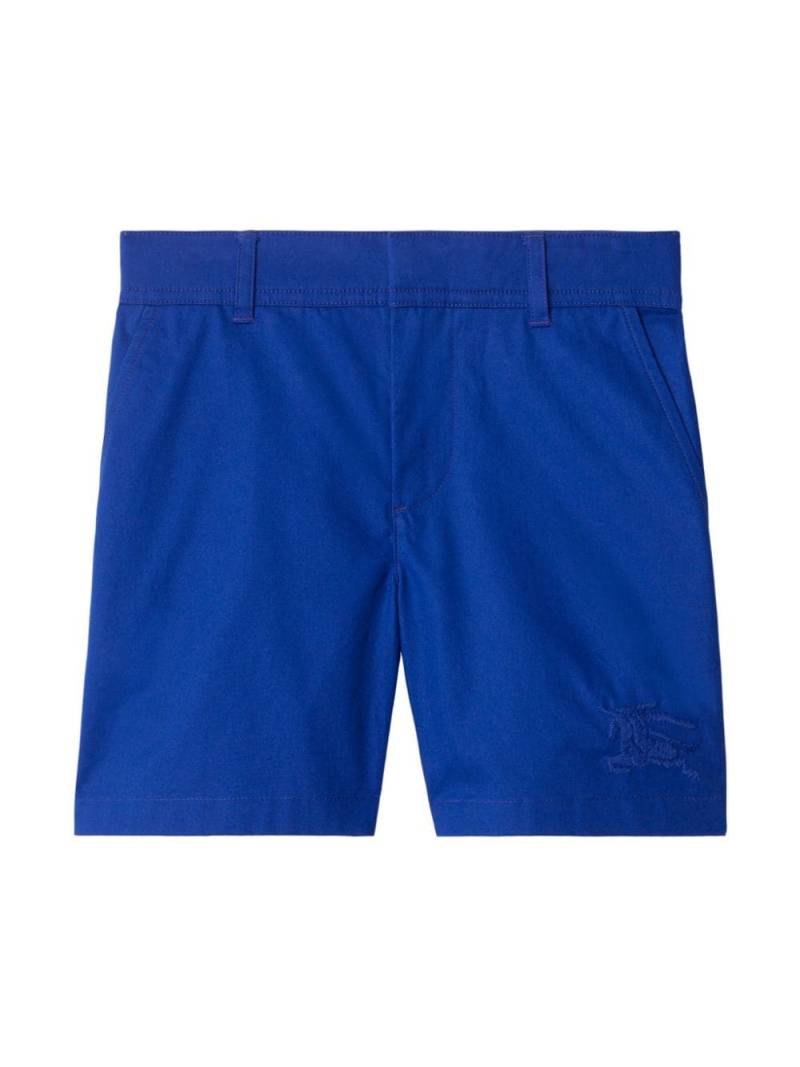 Burberry Kids embroidered-logo cotton shorts - Blue von Burberry Kids