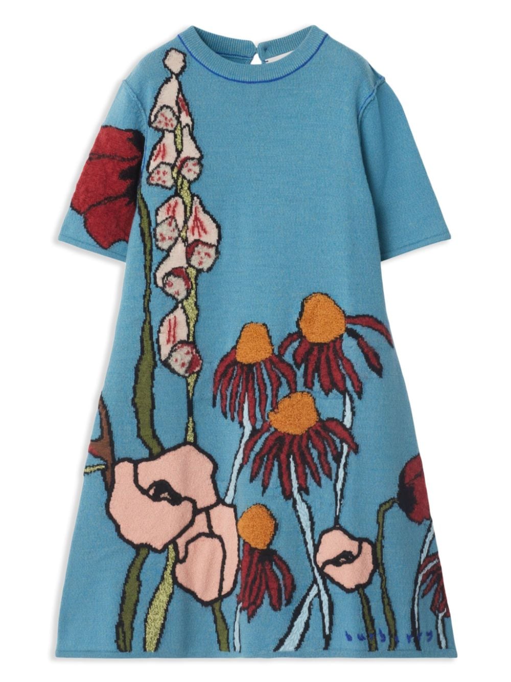 Burberry Kids floral intarsia-knit wool dress - Blue von Burberry Kids