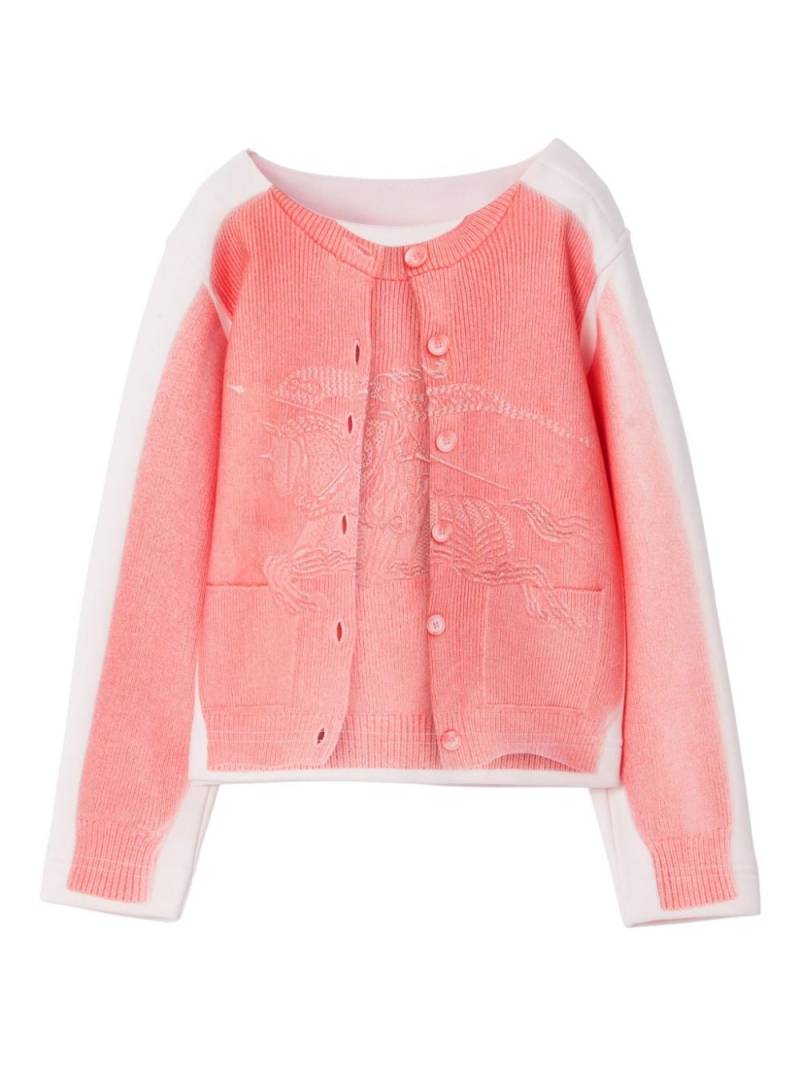 Burberry Kids graphic-print cotton cardigan - Pink von Burberry Kids