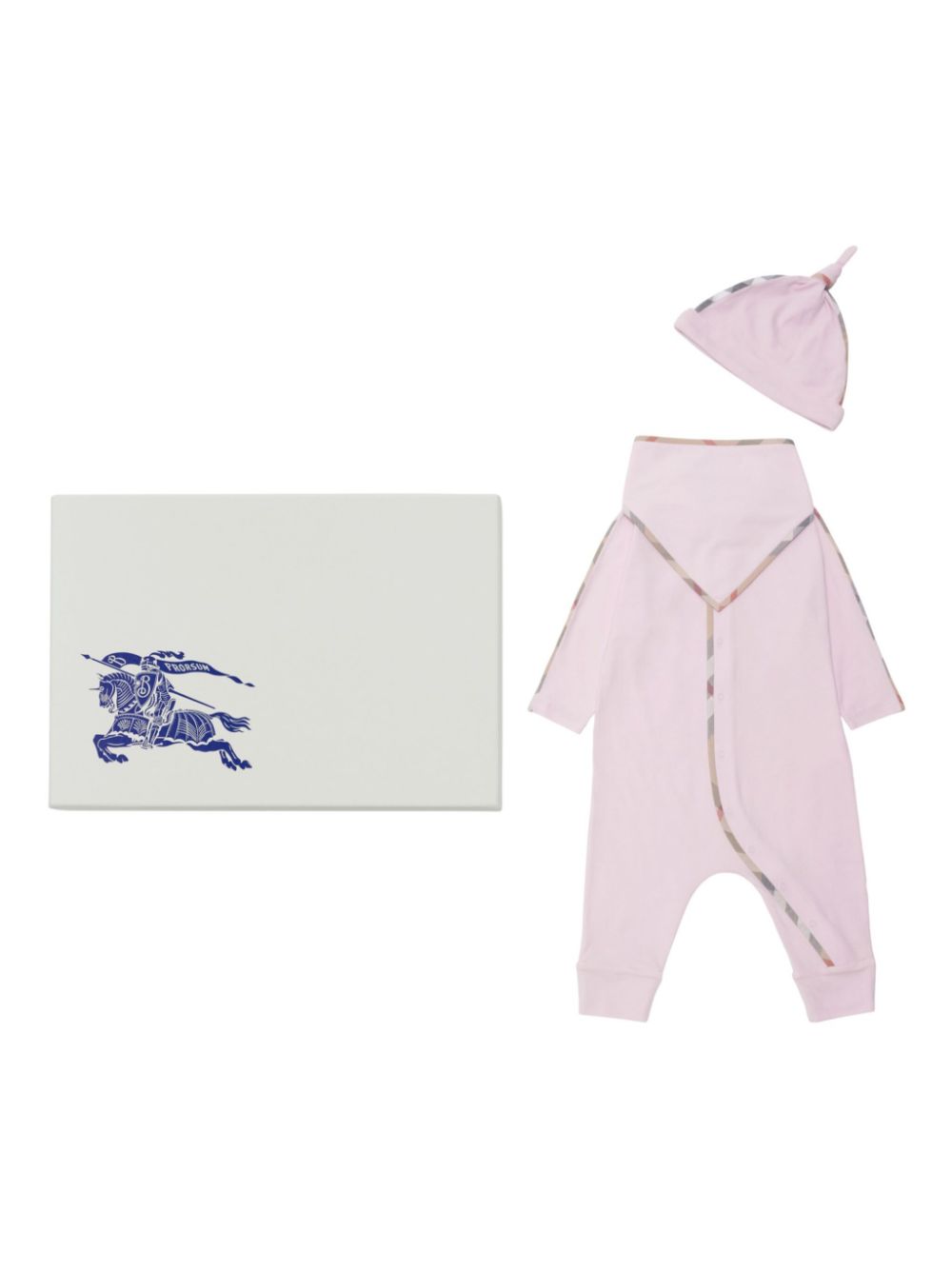 Burberry Kids check-trim babygrow (set of three) - Pink von Burberry Kids