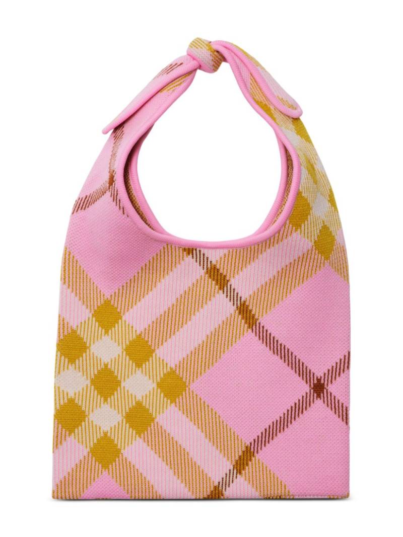 Burberry Kids knot-detail checked tote bag - Pink von Burberry Kids