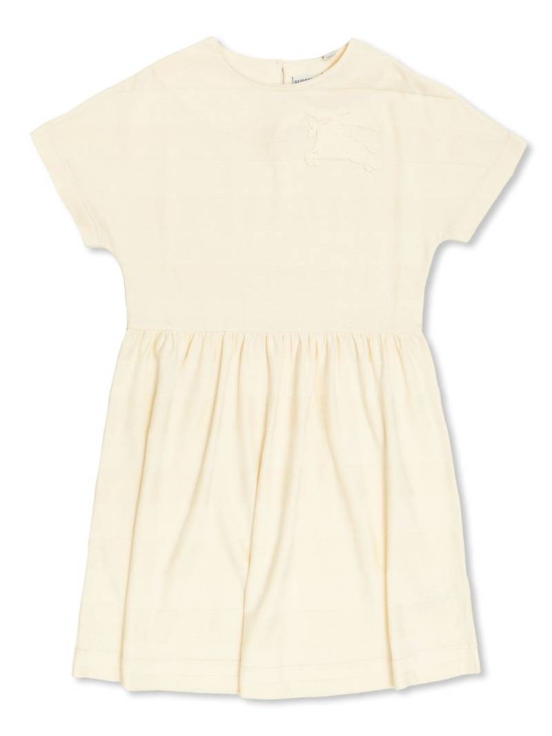 Burberry Kids logo-appliqué cotton dress - Neutrals von Burberry Kids