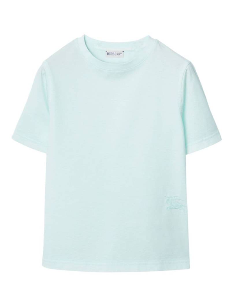 Burberry Kids logo-embroidered cotton T-shirt - Blue von Burberry Kids