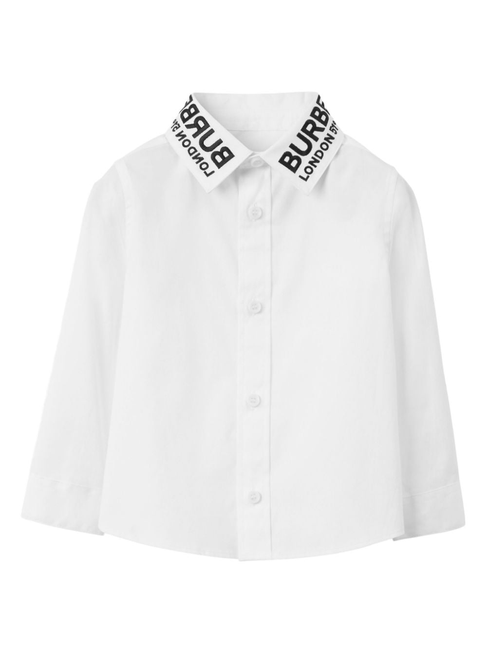 Burberry Kids logo-embroidered cotton shirt - White von Burberry Kids