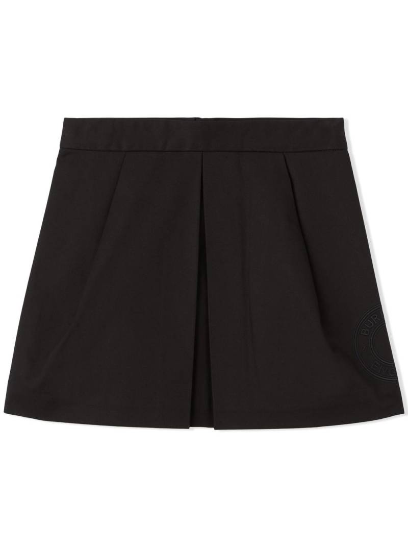 Burberry Kids logo-embroidered cotton twill skirt - Black von Burberry Kids