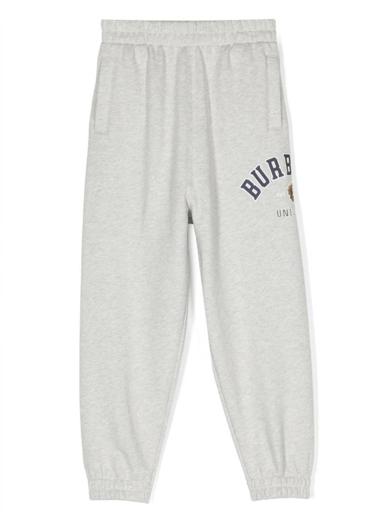 Burberry Kids logo-print cotton track trousers - Grey von Burberry Kids