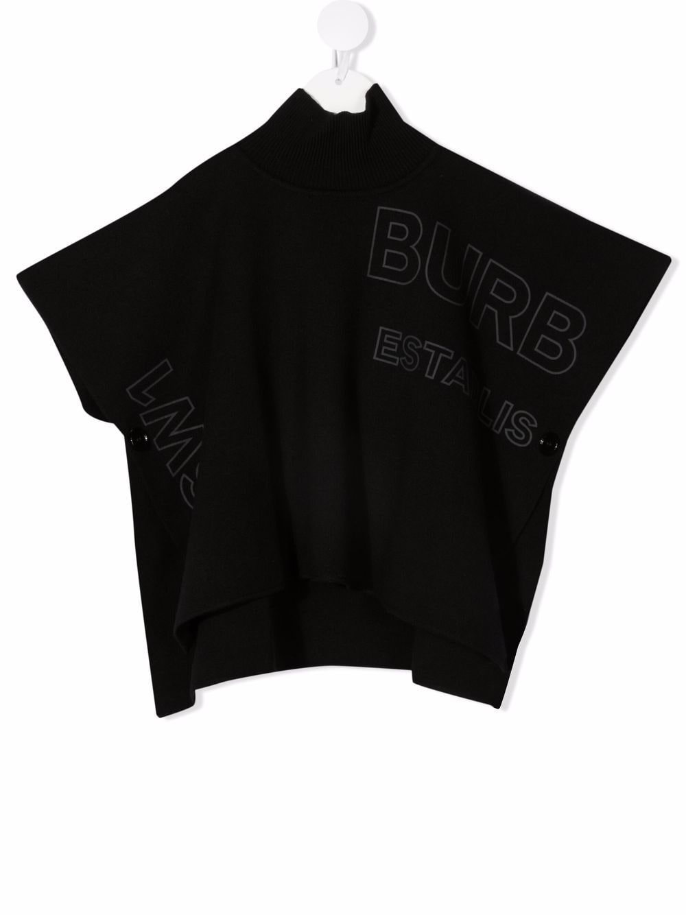 Burberry Kids logo-print mock neck poncho - Black von Burberry Kids