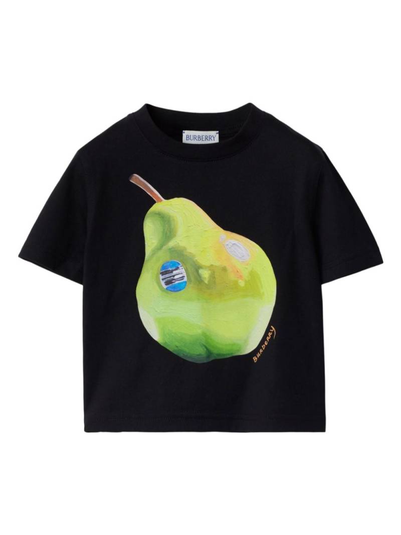 Burberry Kids pear-print cotton t-shirt - Black von Burberry Kids