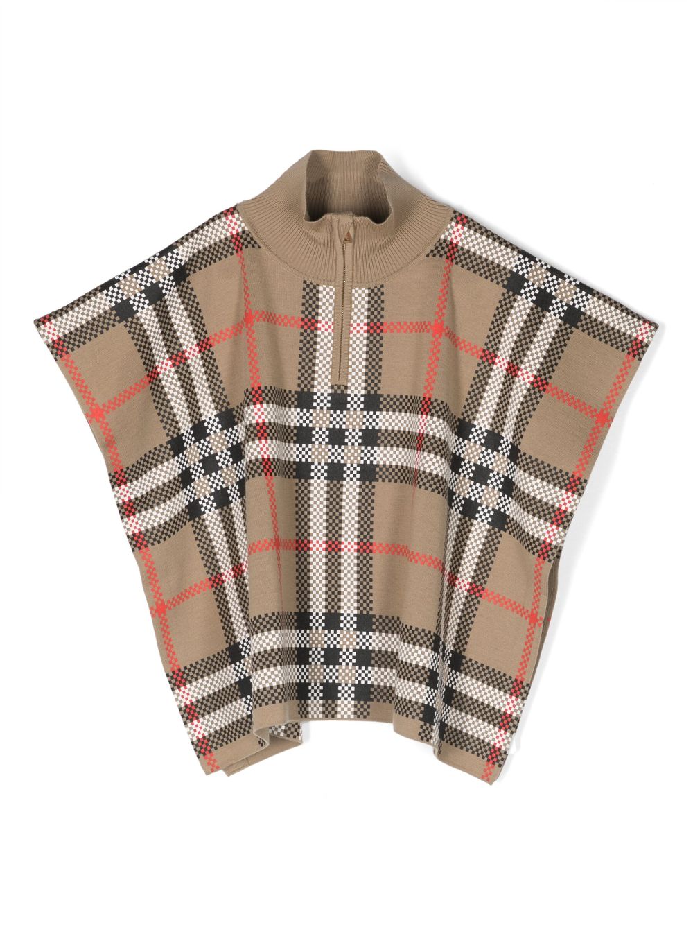 Burberry Kids plaid-pattern cape - Neutrals von Burberry Kids