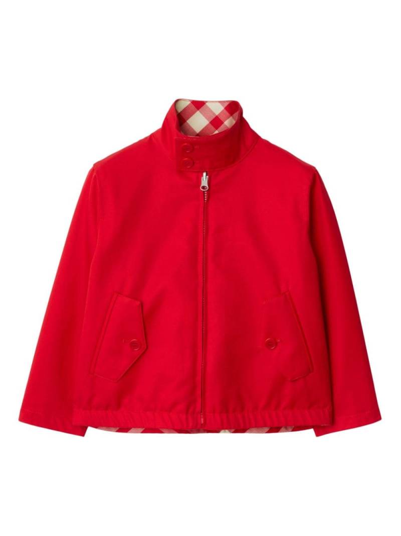 Burberry Kids reversible gabardine Harrington jacket - Red von Burberry Kids