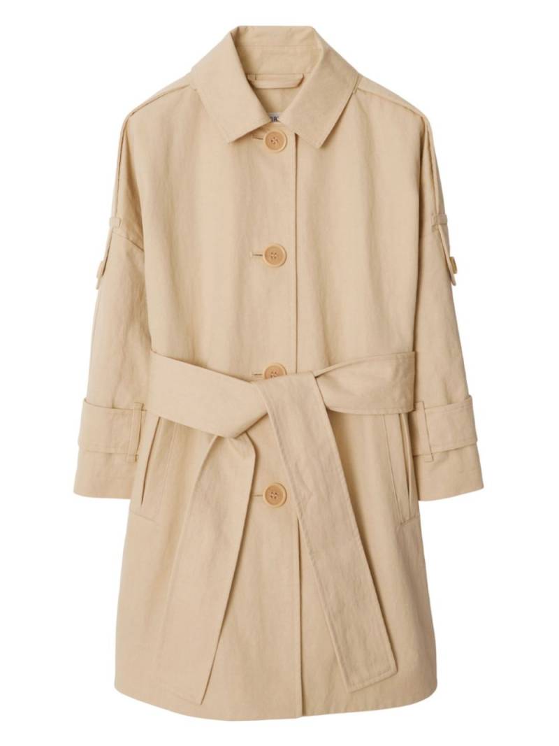 Burberry Kids single-breasted car coat - Neutrals von Burberry Kids