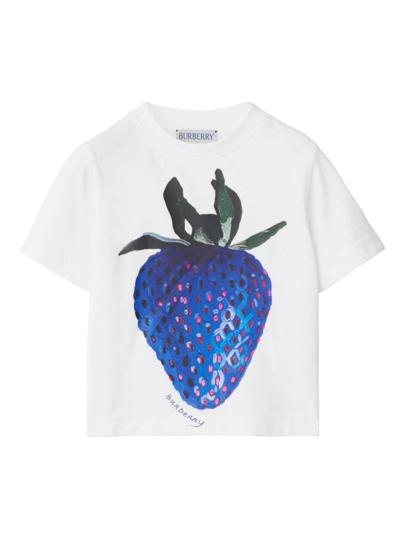 Burberry Kids strawberry-print cotton T-shirt - White von Burberry Kids