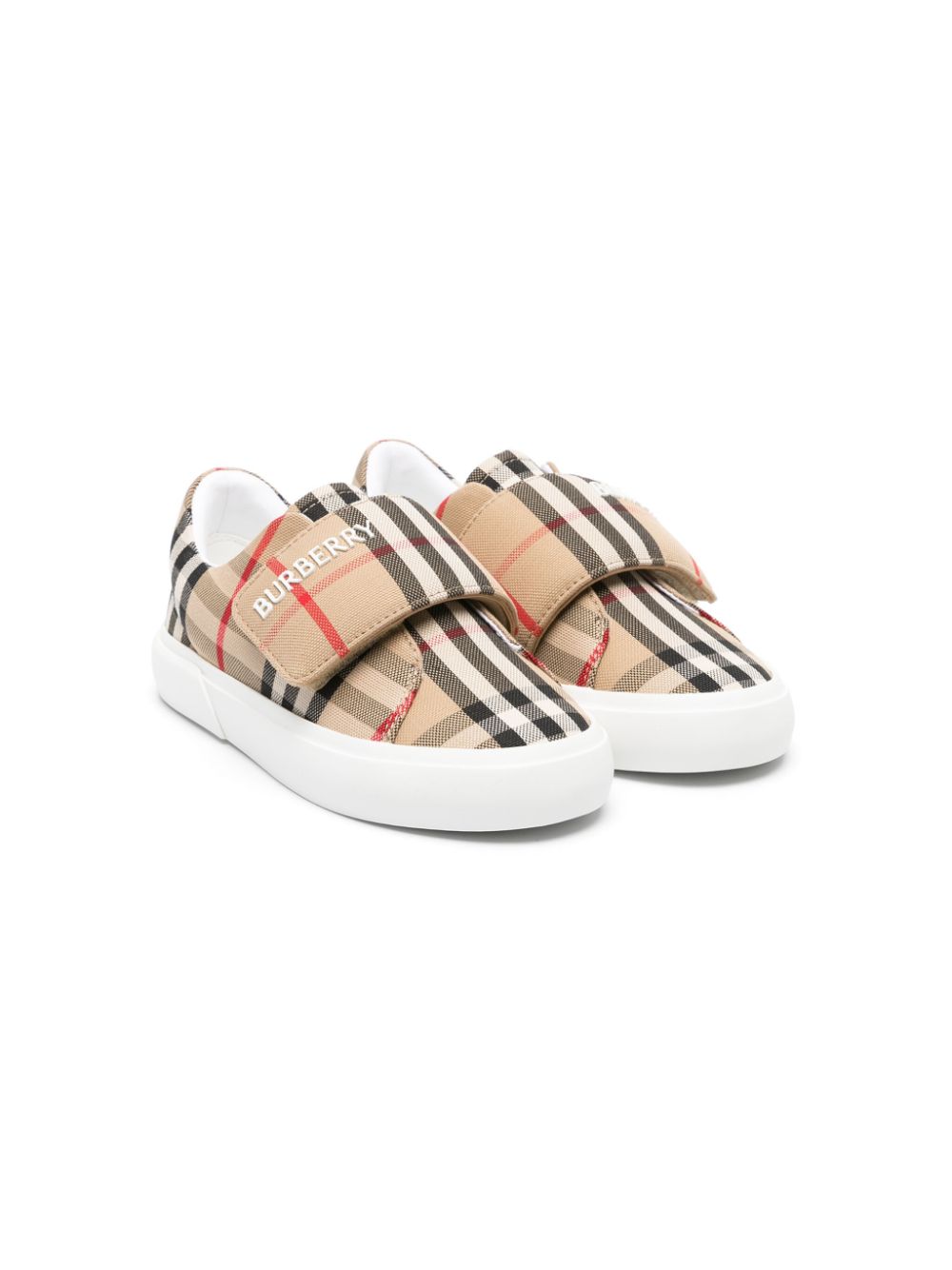 Burberry Kids Vintage Check-pattern touch-strap sneakers - Neutrals von Burberry Kids