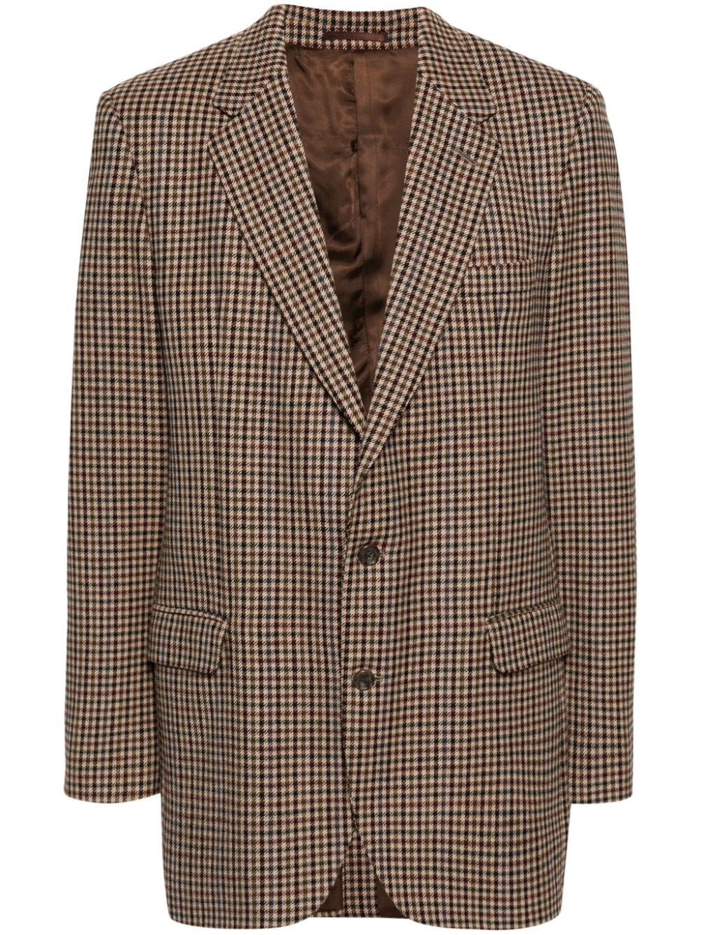 Burberry Pre-Owned 1980s houndstooth-pattern wool blazer - Brown von Burberry Pre-Owned