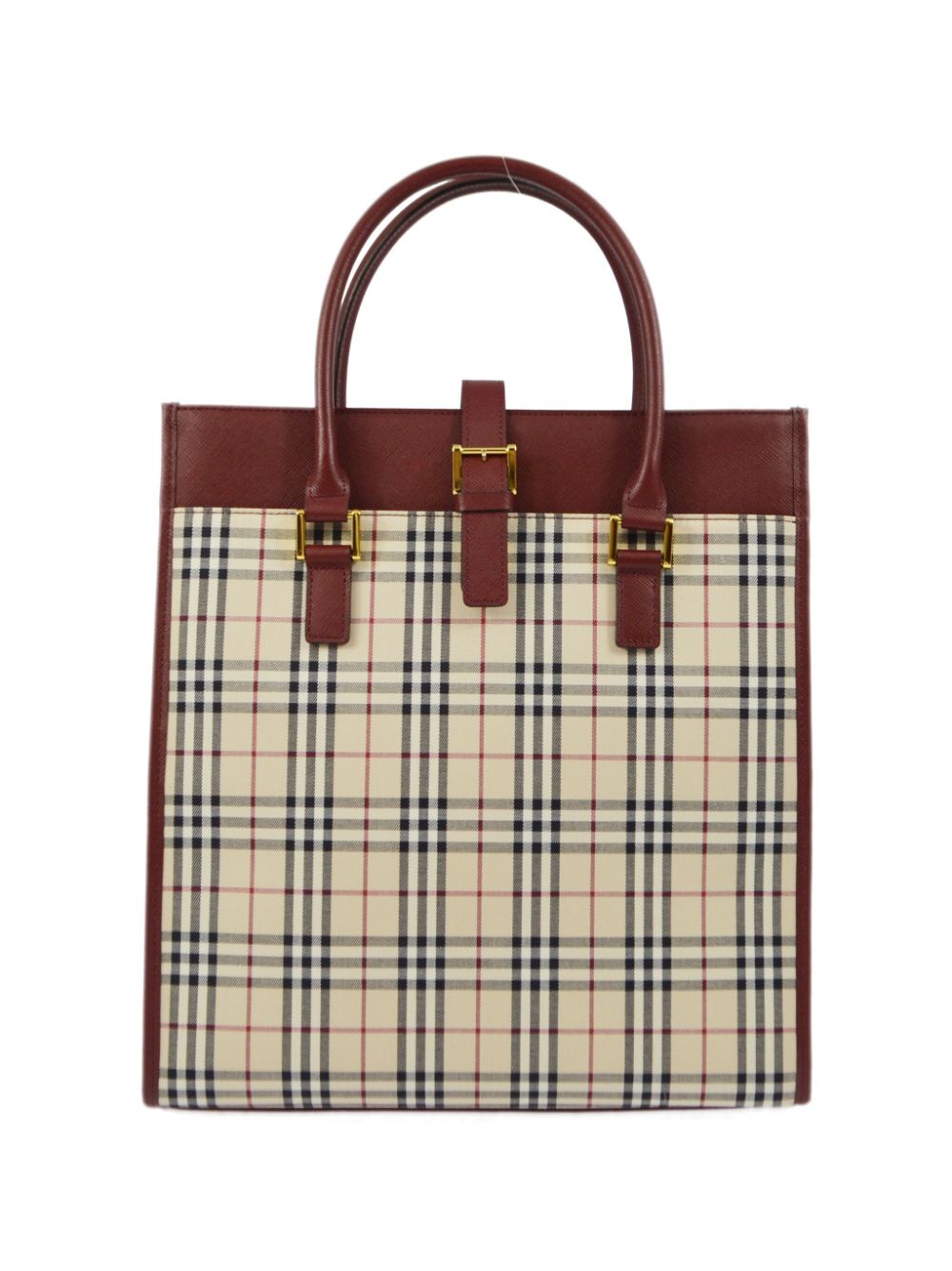 Burberry Pre-Owned 1990-2000s checked canvas tote bag - Neutrals von Burberry Pre-Owned