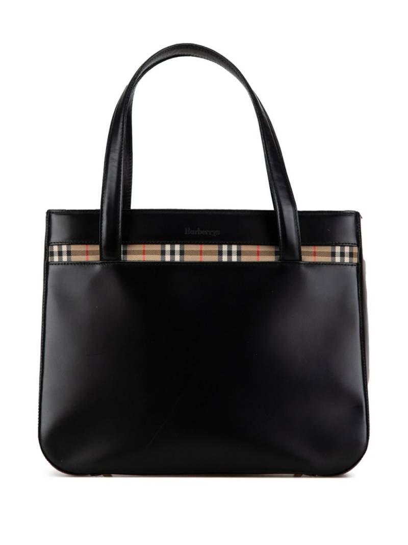 Burberry Pre-Owned 2000-2017 House Check Trimmed Leather handbag - Black von Burberry Pre-Owned