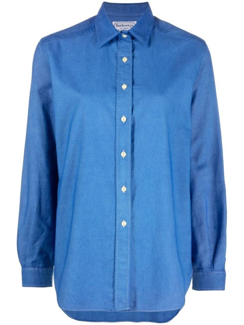 Burberry Pre-Owned 2000s long-sleeved button-up shirt - Blue von Burberry Pre-Owned