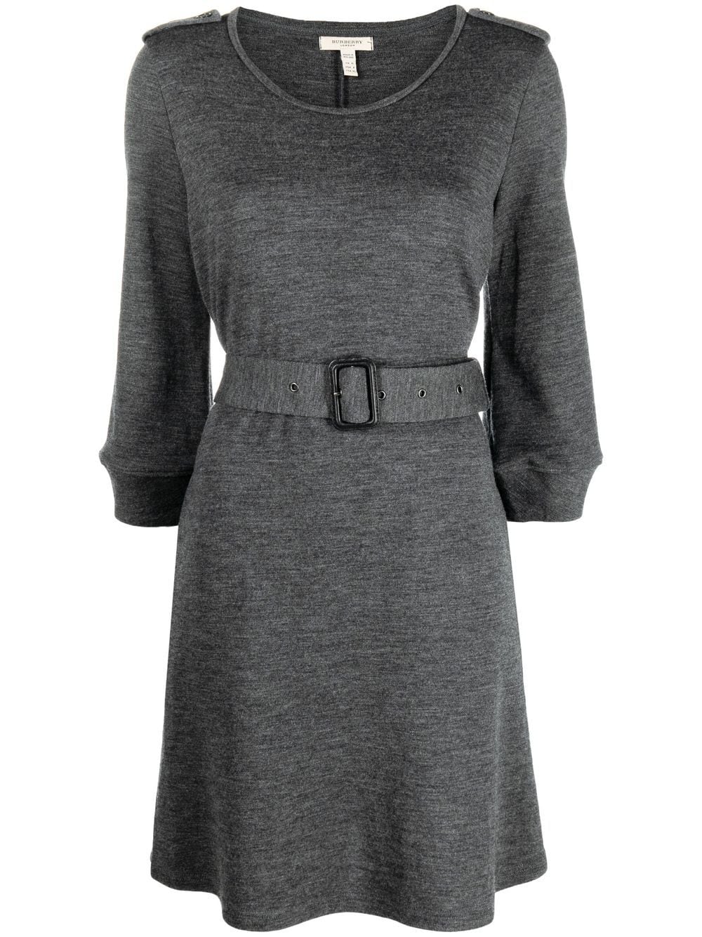 Burberry Pre-Owned 2010s belted wool dress - Grey von Burberry Pre-Owned