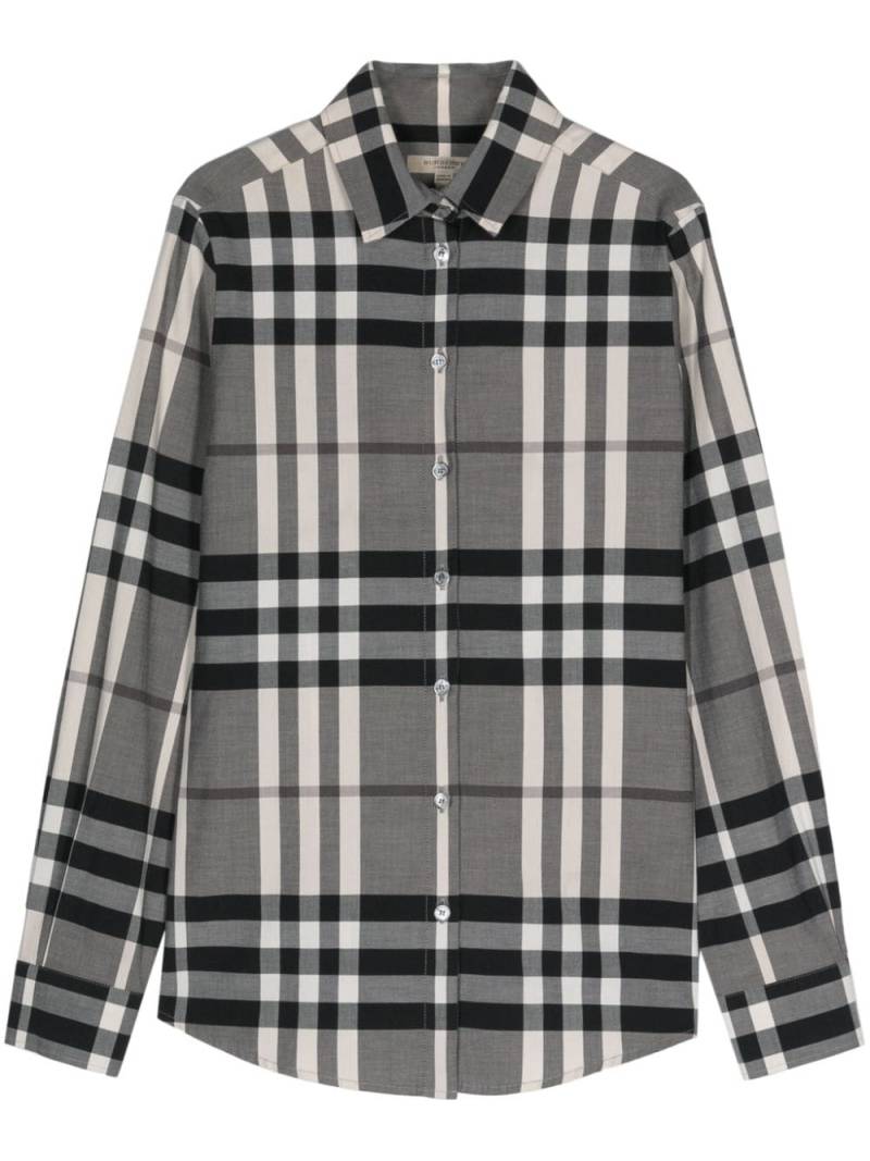 Burberry Pre-Owned 2010s plaid-check poplin shirt - Grey von Burberry Pre-Owned